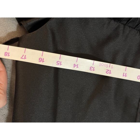 NWT Alfred Sung Black Gown SZ 14 R Women Off Shoulder Ruffle Neck Satin Trumpet - Picture 13 of 14